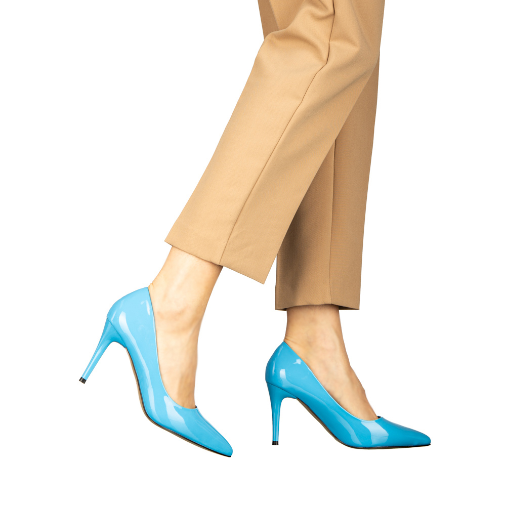 Pantofi dama cu toc albastri din piele ecologica Rocha, 4 - Kalapod.net